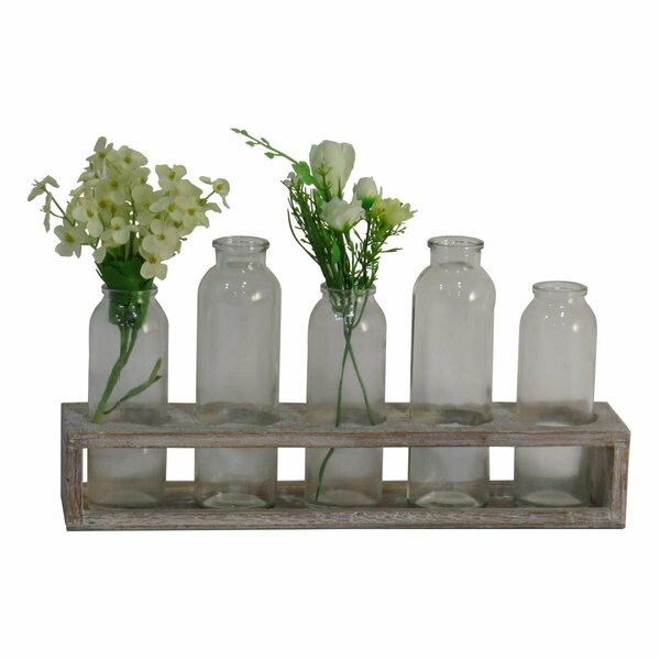 H2H Glass Bottle Decor with Wooden stand H22848547